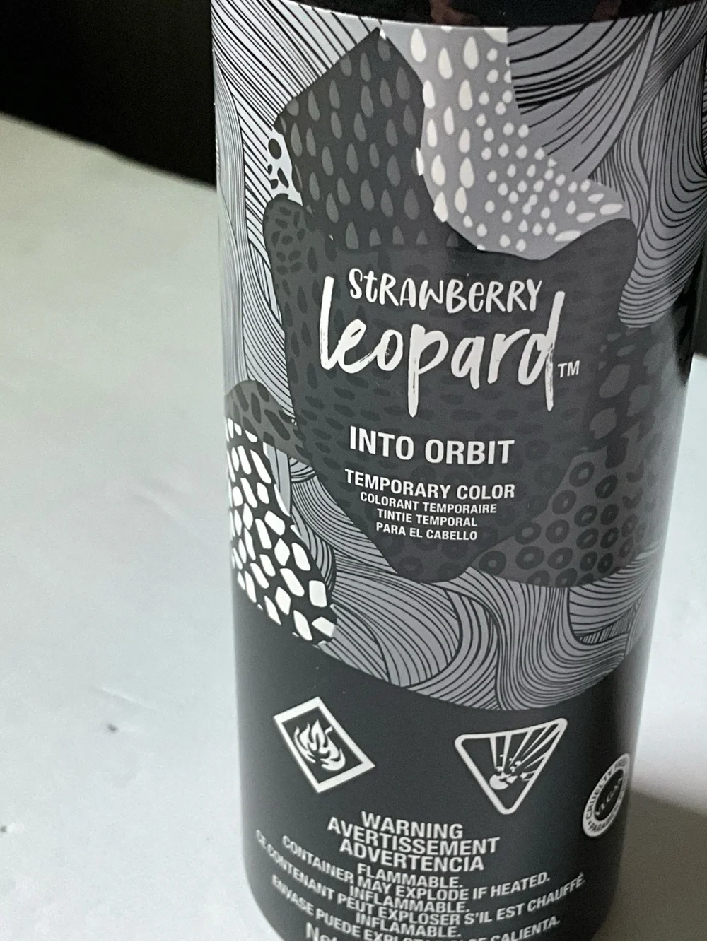Strawberry Leopard Into Orbit Temporary Hair Color Spray - Shimmery Silver 3 oz.